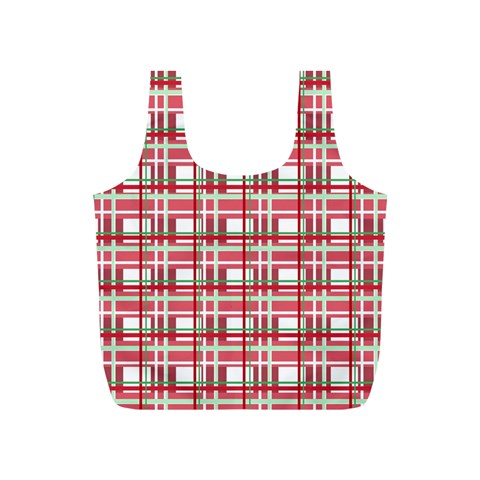 Red plaid pattern Full Print Recycle Bags (S)  from ArtsNow.com Front