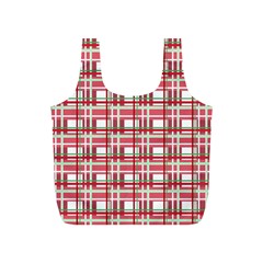 Red plaid pattern Full Print Recycle Bags (S)  from ArtsNow.com Front