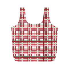 Red plaid pattern Full Print Recycle Bags (M)  from ArtsNow.com Front