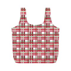 Red plaid pattern Full Print Recycle Bags (M)  from ArtsNow.com Front