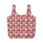 Red plaid pattern Full Print Recycle Bags (M) 