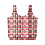 Red plaid pattern Full Print Recycle Bags (M) 