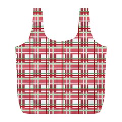 Red plaid pattern Full Print Recycle Bags (L)  from ArtsNow.com Front