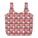 Red plaid pattern Full Print Recycle Bags (L) 