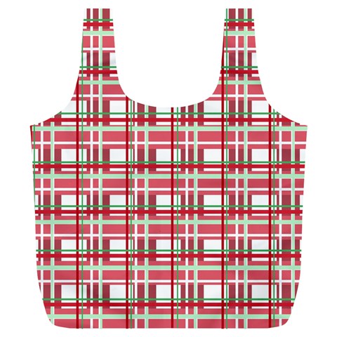 Red plaid pattern Full Print Recycle Bags (L)  from ArtsNow.com Front