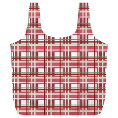 Red plaid pattern Full Print Recycle Bags (L)  from ArtsNow.com Front