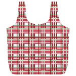 Red plaid pattern Full Print Recycle Bags (L) 