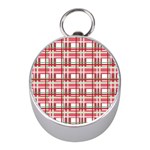 Red plaid pattern Mini Silver Compasses