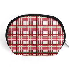 Red plaid pattern Accessory Pouches (Medium)  from ArtsNow.com Front