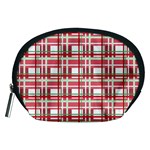 Red plaid pattern Accessory Pouches (Medium) 