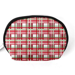 Red plaid pattern Accessory Pouches (Medium)  from ArtsNow.com Back