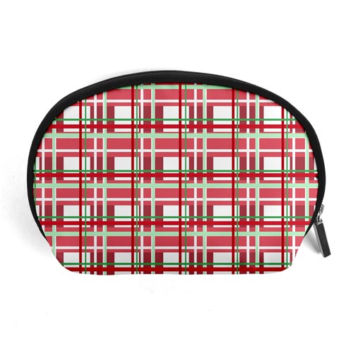 Red plaid pattern Accessory Pouches (Large)  from ArtsNow.com Front