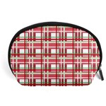 Red plaid pattern Accessory Pouches (Large) 