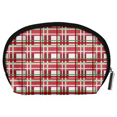 Red plaid pattern Accessory Pouches (Large)  from ArtsNow.com Back
