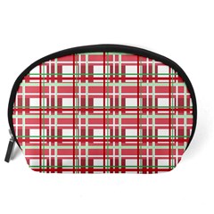 Red plaid pattern Accessory Pouches (Large)  from ArtsNow.com Back