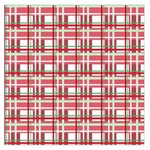 Red plaid pattern Large Satin Scarf (Square)