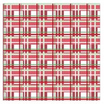 Red plaid pattern Large Satin Scarf (Square)