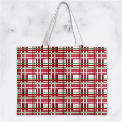 Red plaid pattern Zipper Mini Tote Bag from ArtsNow.com Front