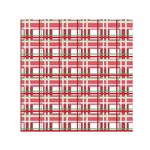 Red plaid pattern Small Satin Scarf (Square)