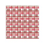 Red plaid pattern Small Satin Scarf (Square)