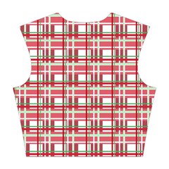 Red plaid pattern Cotton Crop Top from ArtsNow.com Back