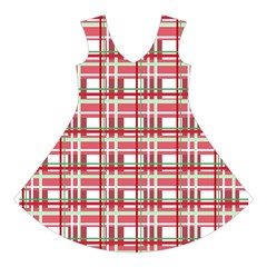 Red plaid pattern Short Sleeve V Front