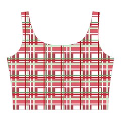 Red plaid pattern Midi Sleeveless Dress from ArtsNow.com Top Front