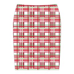 Red plaid pattern Midi Wrap Pencil Skirt from ArtsNow.com Back