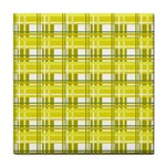 Yellow plaid pattern Tile Coasters