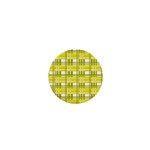 Yellow plaid pattern 1  Mini Buttons