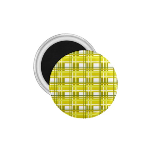 Yellow plaid pattern 1.75  Magnets from ArtsNow.com Front