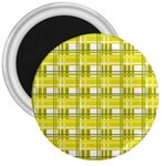 Yellow plaid pattern 3  Magnets