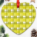 Yellow plaid pattern Ornament (Heart) 