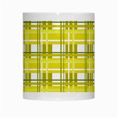 Yellow plaid pattern White Mugs from ArtsNow.com Center