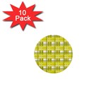 Yellow plaid pattern 1  Mini Buttons (10 pack) 