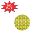 Yellow plaid pattern 1  Mini Buttons (100 pack) 