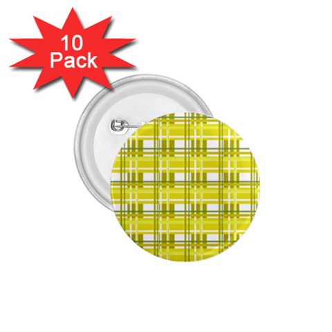 Yellow plaid pattern 1.75  Buttons (10 pack) from ArtsNow.com Front