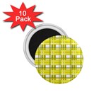 Yellow plaid pattern 1.75  Magnets (10 pack) 