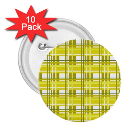 Yellow plaid pattern 2.25  Buttons (10 pack)  from ArtsNow.com Front