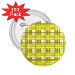 Yellow plaid pattern 2.25  Buttons (100 pack) 