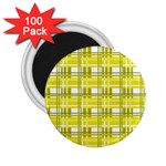 Yellow plaid pattern 2.25  Magnets (100 pack) 