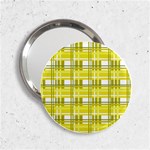 Yellow plaid pattern 2.25  Handbag Mirrors