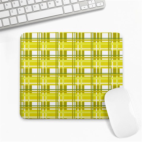Yellow plaid pattern Large Mousepads from ArtsNow.com Front