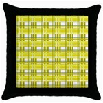 Yellow plaid pattern Throw Pillow Case (Black)