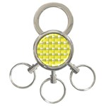 Yellow plaid pattern 3-Ring Key Chains