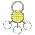 Yellow plaid pattern 3-Ring Key Chains