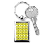 Yellow plaid pattern Key Chains (Rectangle) 