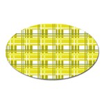 Yellow plaid pattern Oval Magnet