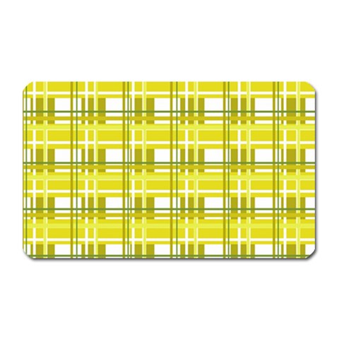Yellow plaid pattern Magnet (Rectangular) from ArtsNow.com Front