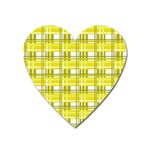 Yellow plaid pattern Heart Magnet